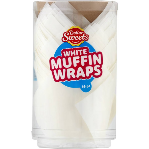 Dollar Sweets White Muffin Wraps 36 Pack