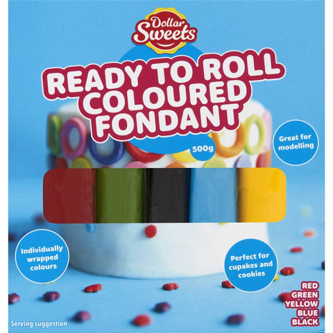 Creative Kitchen Ready To Roll Coloured Fondant Multipack 500g