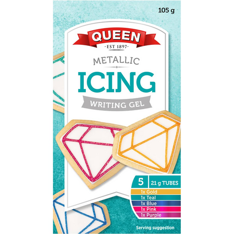 Queen Metallic Icing Writing Gel 5 Pack