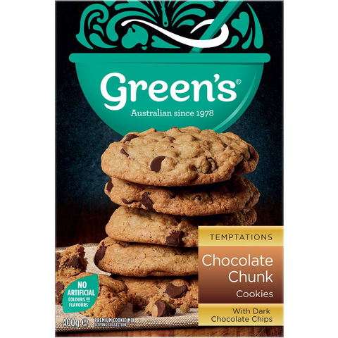 Green's Chocolate Chunk Cookies With Dark Chocolate Chips 400g