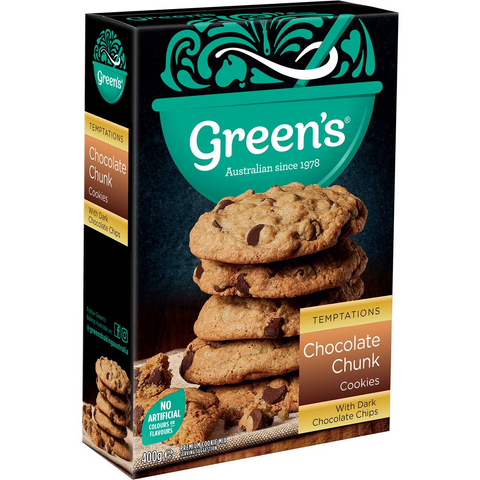 Green's Chocolate Chunk Cookies With Dark Chocolate Chips 400g