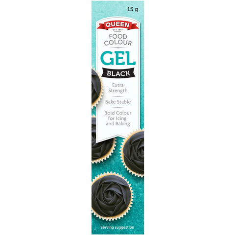 Queen Black Food Colour Gel 15g