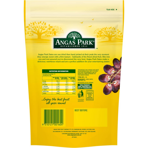 Angas Park Pitted Dates 500g