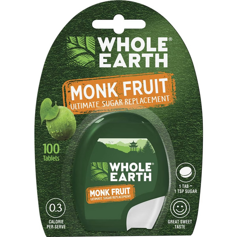 Whole Earth Monk Fruit Sugar Replacement Tablets 100 Pack