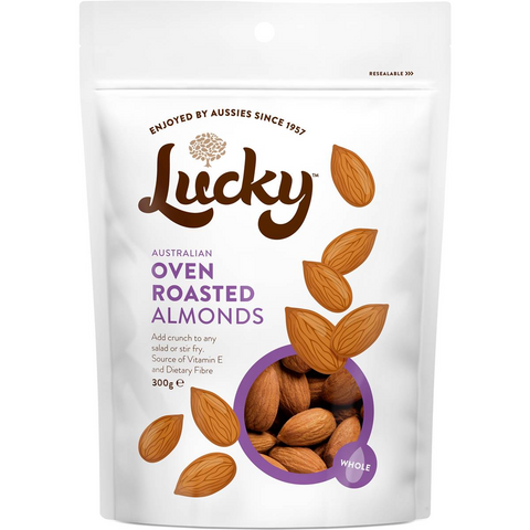 Lucky Oven Roasted Almonds 300g