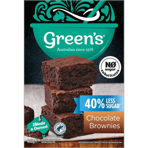 Green's 40% Less Sugar Chocolate Brownies 400g