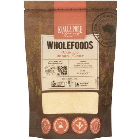 Kialla Pure Organic Besan Chickpea Flour 400g