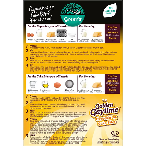 Green's Golden Gaytime Cupcakes Or Cakebites 480g