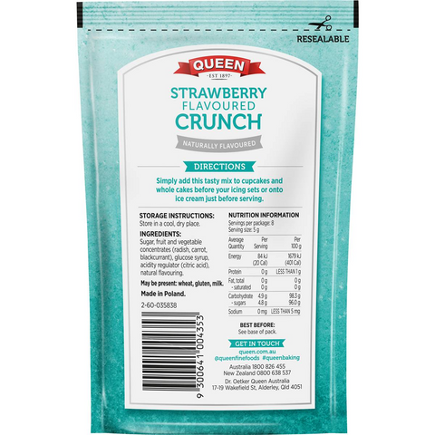 Queen Strawberry Flavoured Crunch 40g