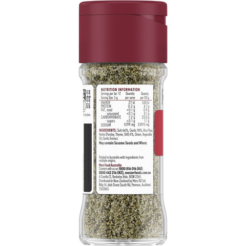 Masterfoods Garlic & Herb Salt Seasoning 62g