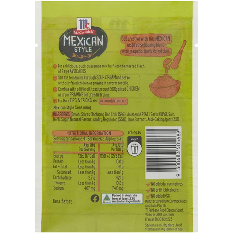 Mccormick Mexican Style Street Food Seasoning 25g