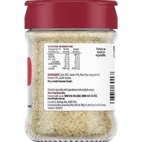 Masterfoods Large Garlic Salt Seasoning 210g