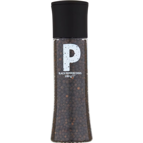 Natural Whole Black Peppercorns Grinder 180g