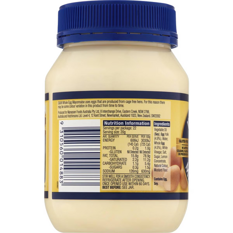 S&w Mayonnaise Whole Egg 440g