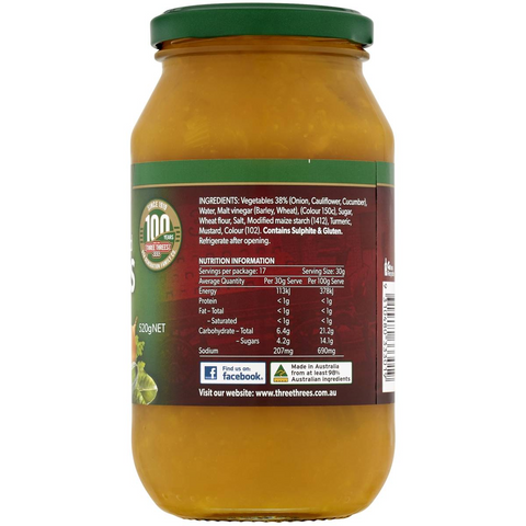 Three Threes Sweet Mustard Pickles 520g