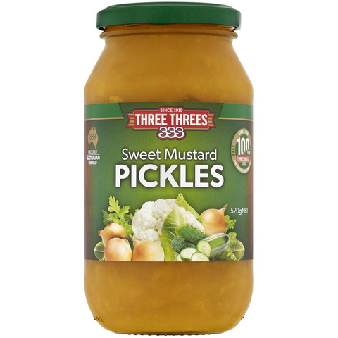 Three Threes Sweet Mustard Pickles 520g