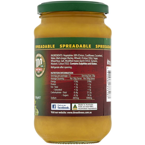 Three Threes Spreadable Sweet Mustard Pickles 390g