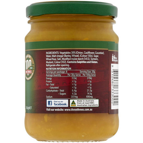 Three Threes Sweet Mustard Pickles 250g