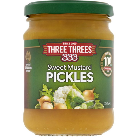 Three Threes Sweet Mustard Pickles 250g