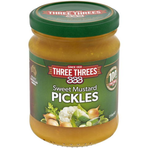 Three Threes Sweet Mustard Pickles 250g