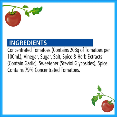 Heinz Ketchup Tomato Sauce 50% Less Added Sugar & Salt 500ml