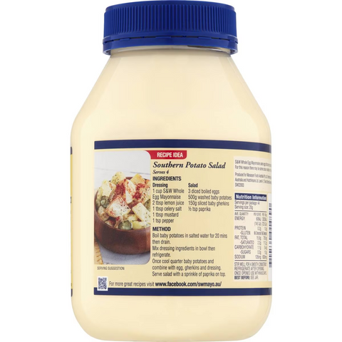 S&w Mayonnaise Whole Egg 880g