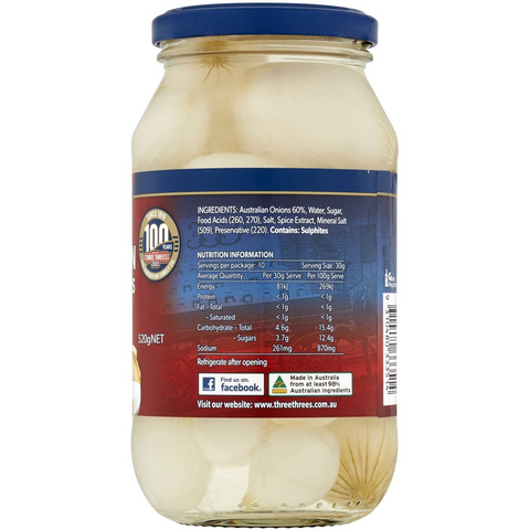 Three Threes Pickled Onions 520g