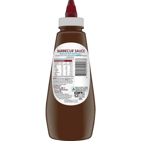 Masterfoods Barbecue Sauce Reduced Salt & Sugar 475ml