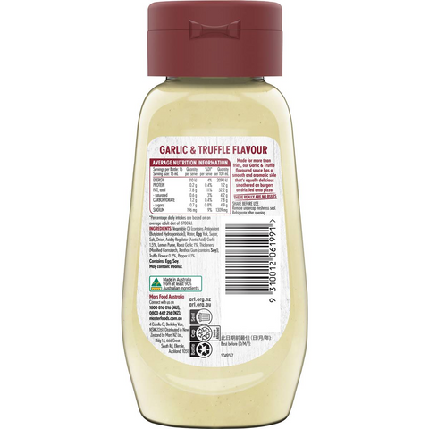 Masterfoods Garlic & Truffle Flavour No Rules Sauce 250ml