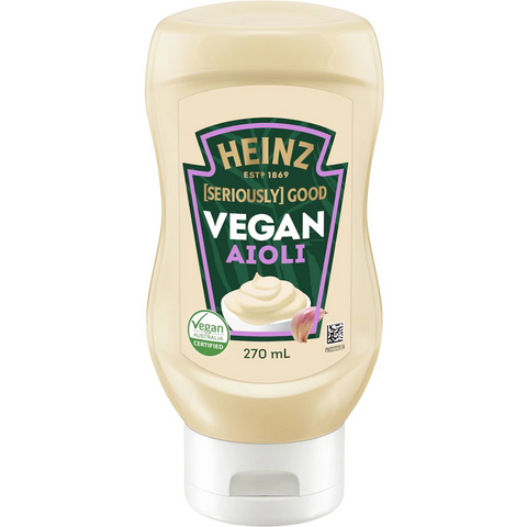 Heinz Seriously Good Mayonnaise Vegan Aioli Mayo 270ml