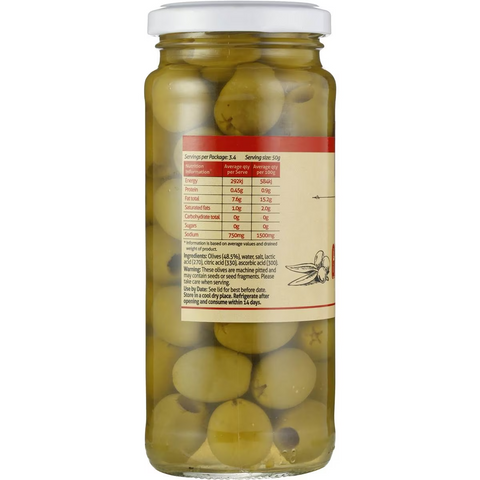 Sandhurst Olives Green Pitted 350g