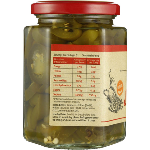 Sandhurst Chillies Jalapeno Medium Hot 270g