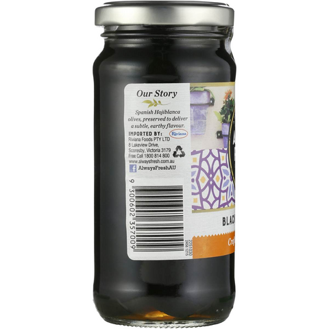 Always Fresh Black Olives Pitted 220g