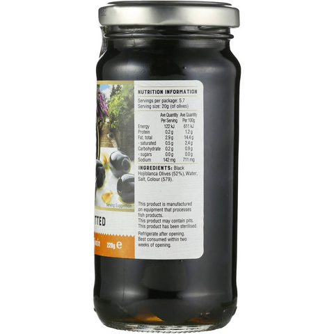 Always Fresh Black Olives Pitted 220g