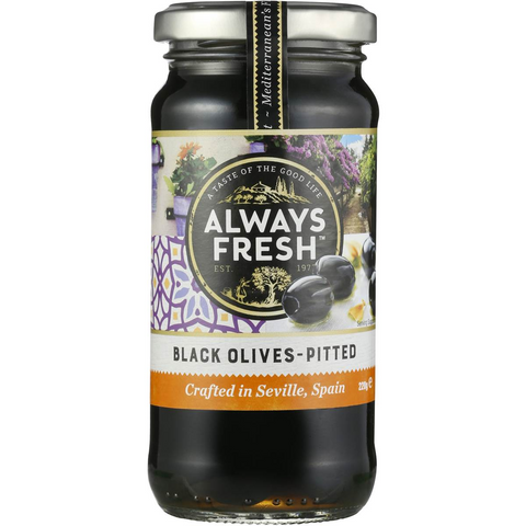 Always Fresh Black Olives Pitted 220g