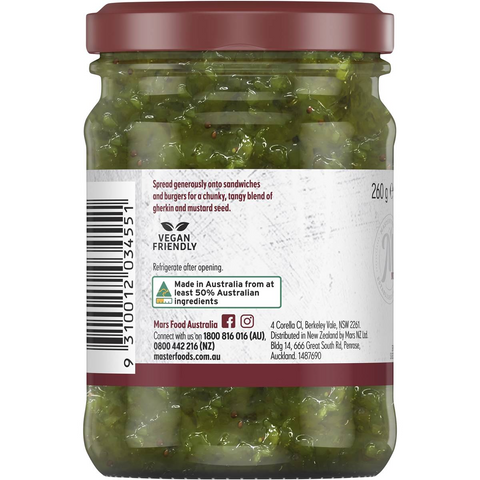 Masterfoods Classic Gherkin Relish 260g