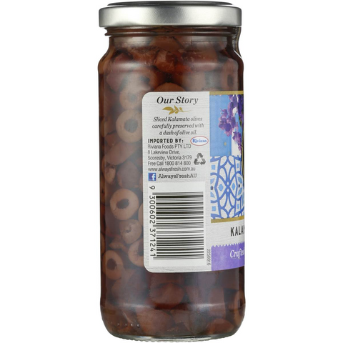 Always Fresh Kalamata Olives Sliced 220g