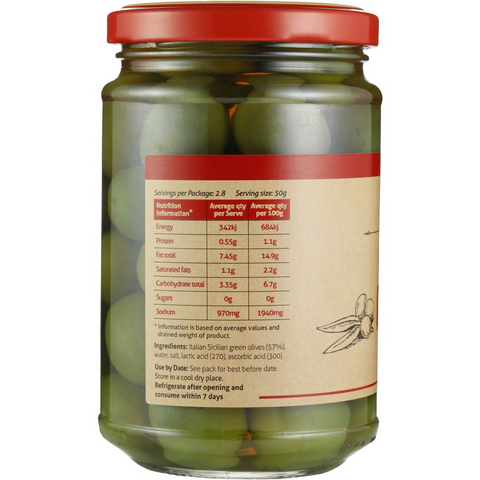 Sandhurst Olives Green Sicilian 280g