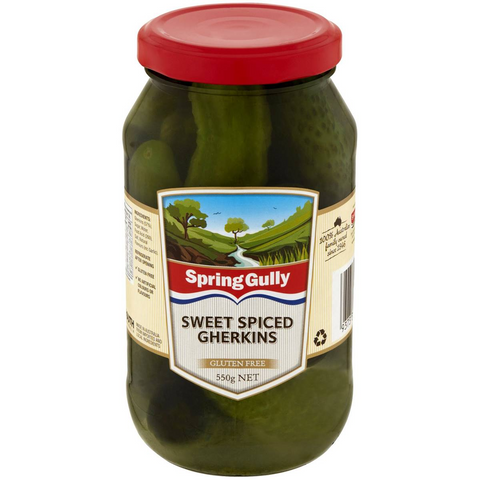 Spring Gully Gherkins Sweet Spiced 550g