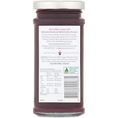 Beerenberg Relish Balsamic Beetroot 280g