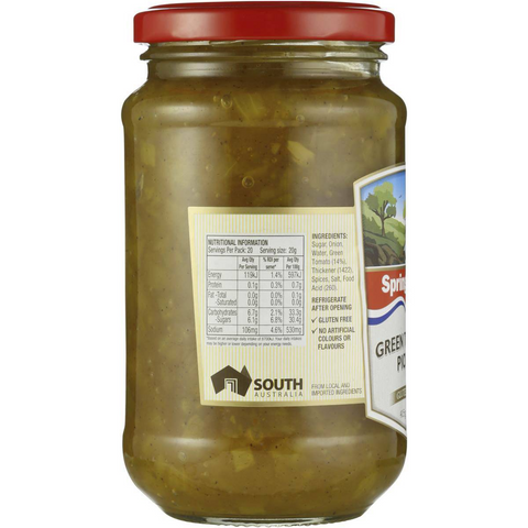 Spring Gully Pickles Green Tomato 415g