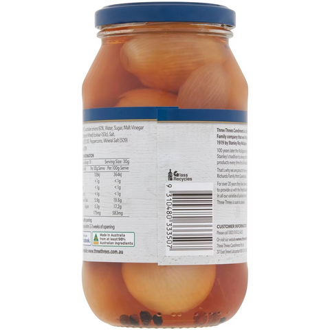 Three Threes Peppered Pickled Onions 500g