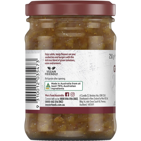 Masterfoods Relish Cafe Green Tomato 250g