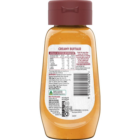 Masterfoods Creamy Buffalo No Rules Sauce 250ml