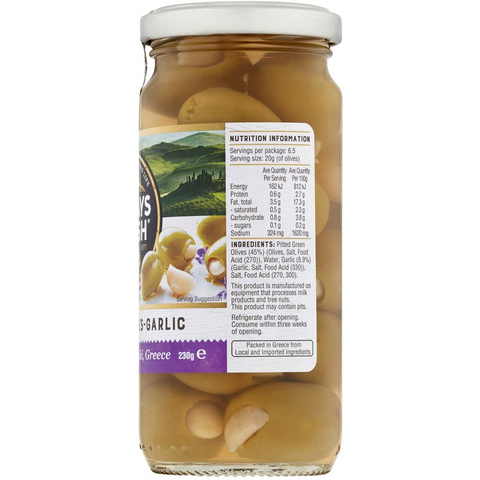 Always Fresh Garlic Olives 230g