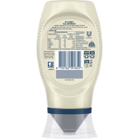 Hellmann's Real Mayonnaise Squeeze Bottle 235g