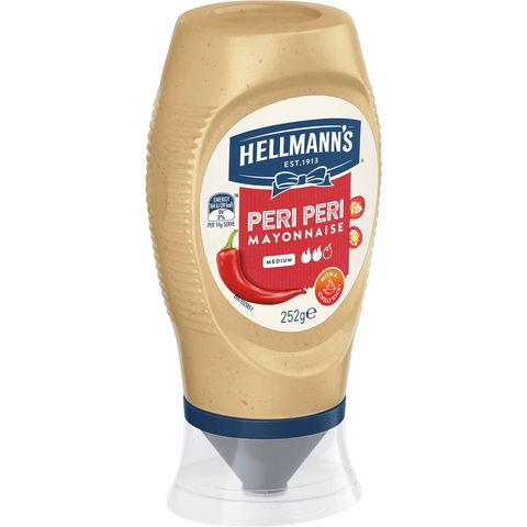 Hellmann's Peri Peri Mayonnaise Squeeze Bottle Medium 252g