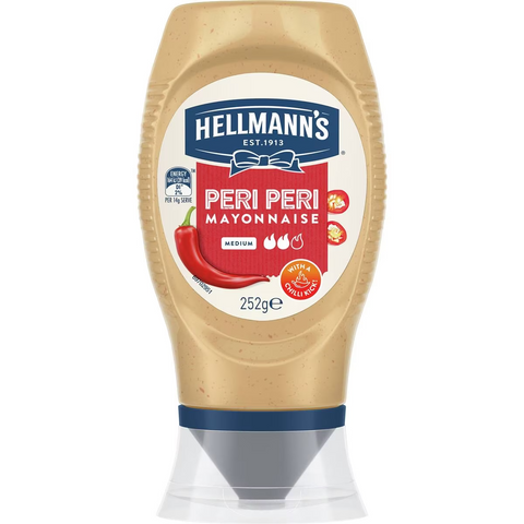 Hellmann's Peri Peri Mayonnaise Squeeze Bottle Medium 252g