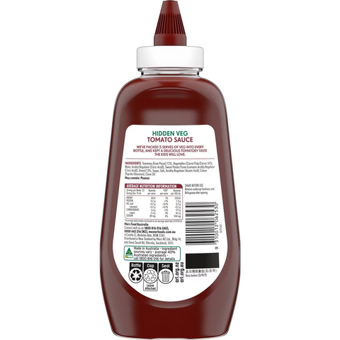 Masterfoods Hidden Vegetable Tomato Sauce 500ml