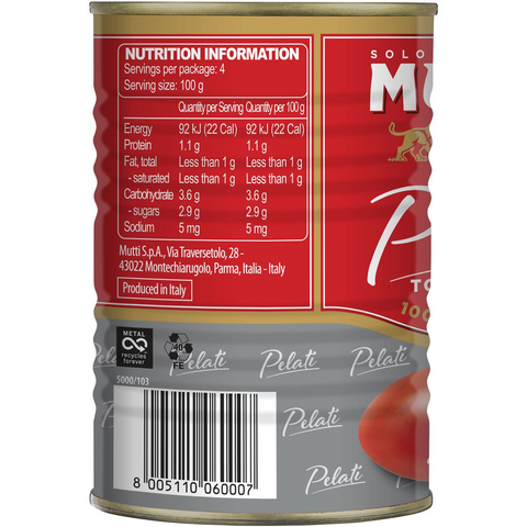 Mutti Whole Peeled Tomatoes 400g